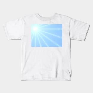 Blue Sky Sunshine Abstract Fractal Kids T-Shirt